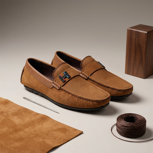 Flexible H Shaped Buckle Loafer for Men