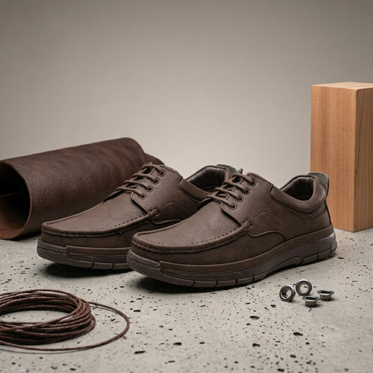 Synthetic Leather Lace up Shoes for Men