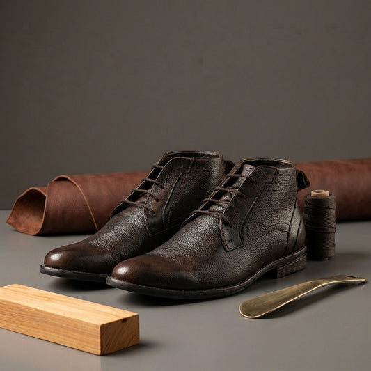 Zillionaire Tan Lace Up High Ankle Formal Shoe for Men