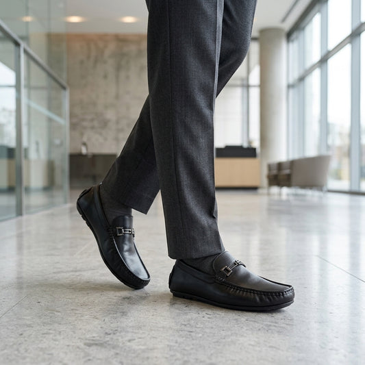 Black Flexible Loafer for Men