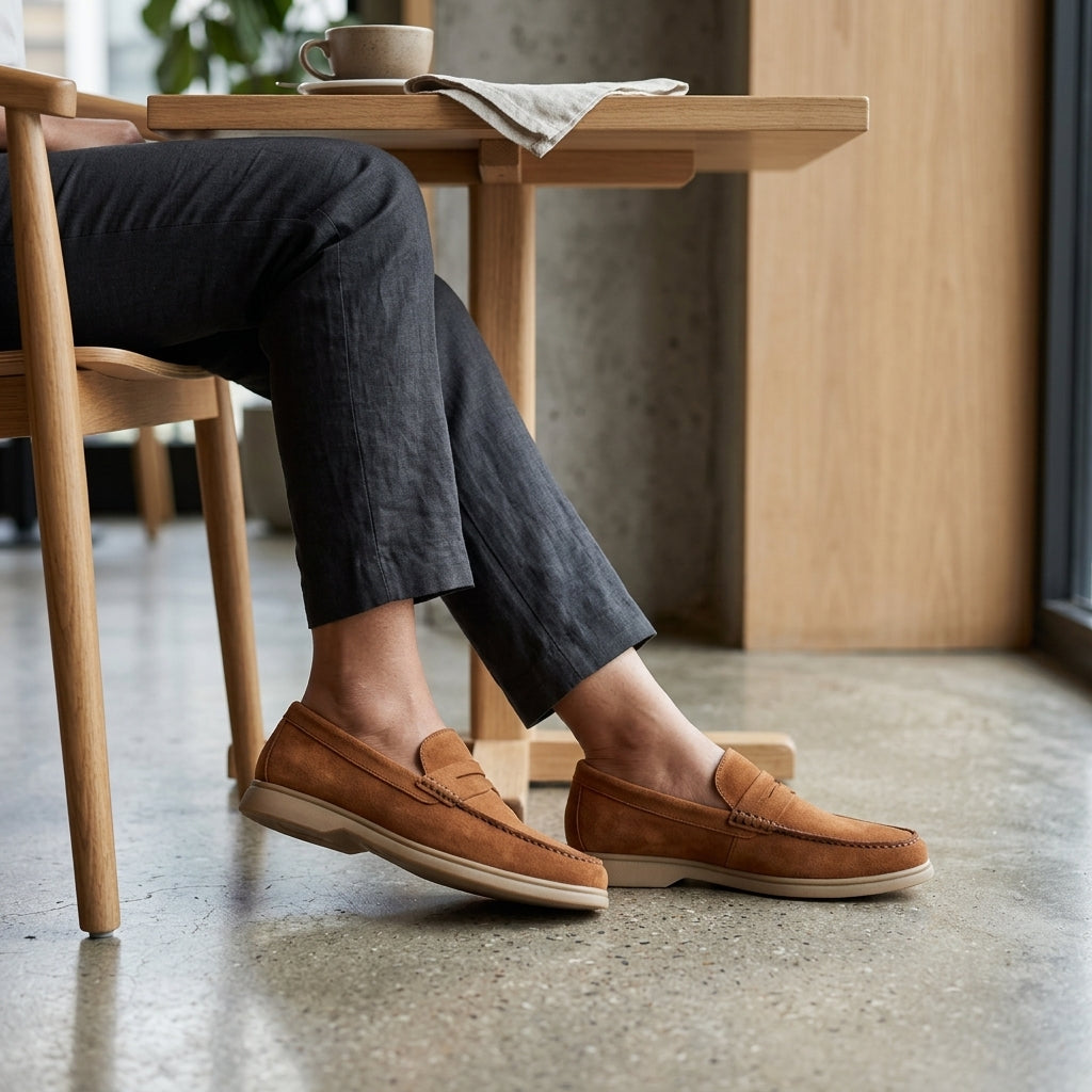 Tan Suede Comfortable Loafer for Men