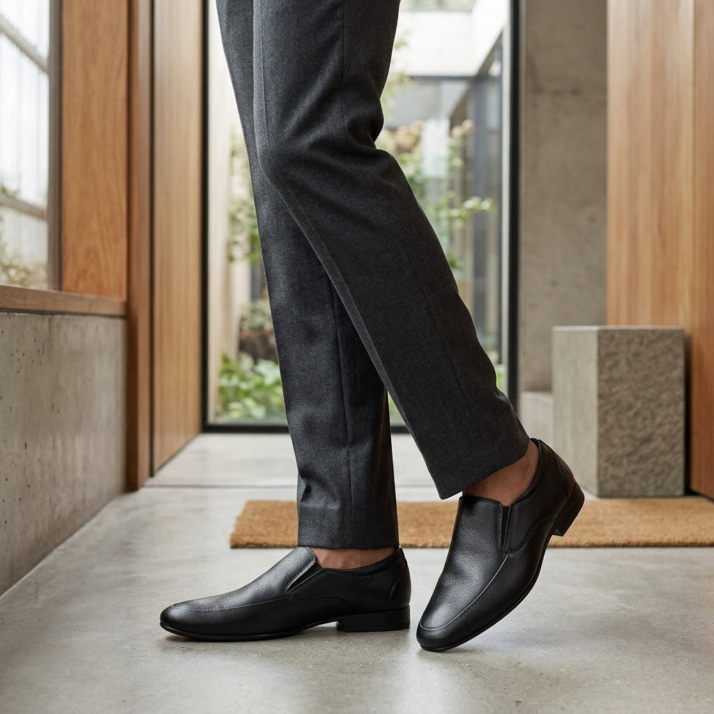 Zillionaire Leather Slip On Formal Shoe for Men – Side View | Warehouse Footwear