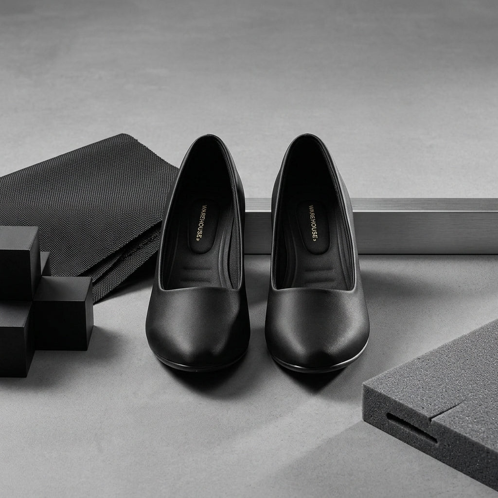 Satin Finish Block Heel Office Loafer for Women