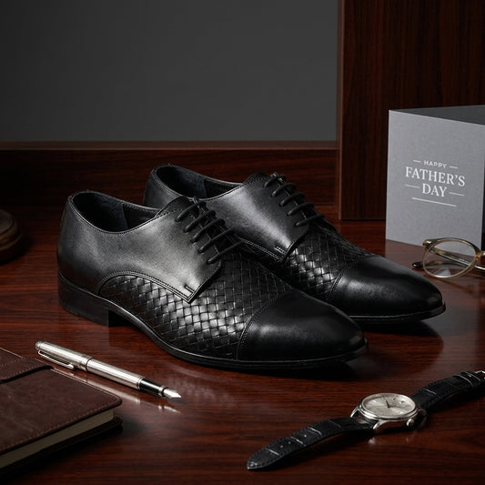 Giovano Moreti Hand-woven Leather Oxford Formal Shoes for Men