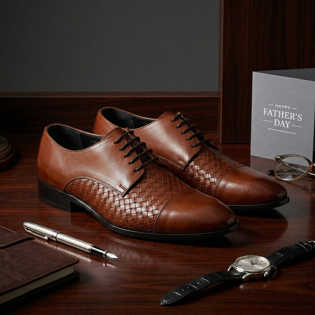 Giovano Moreti Hand-woven Leather Oxford Formal Shoes for Men