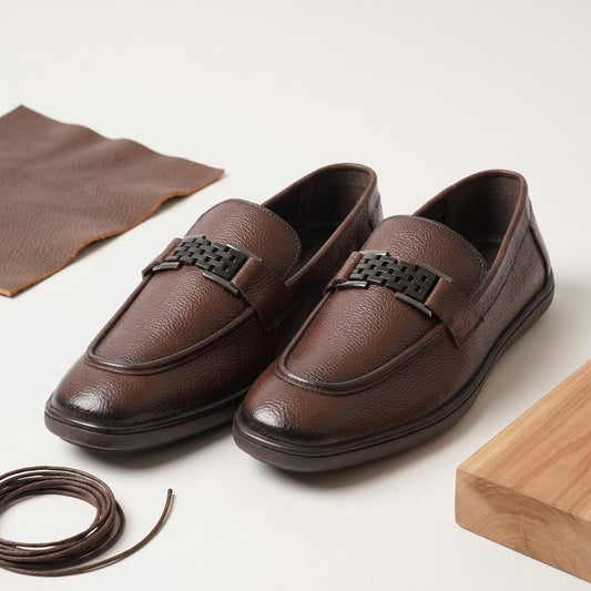 Zillionaire Premium Leather Loafer for Men with Woven Buckle