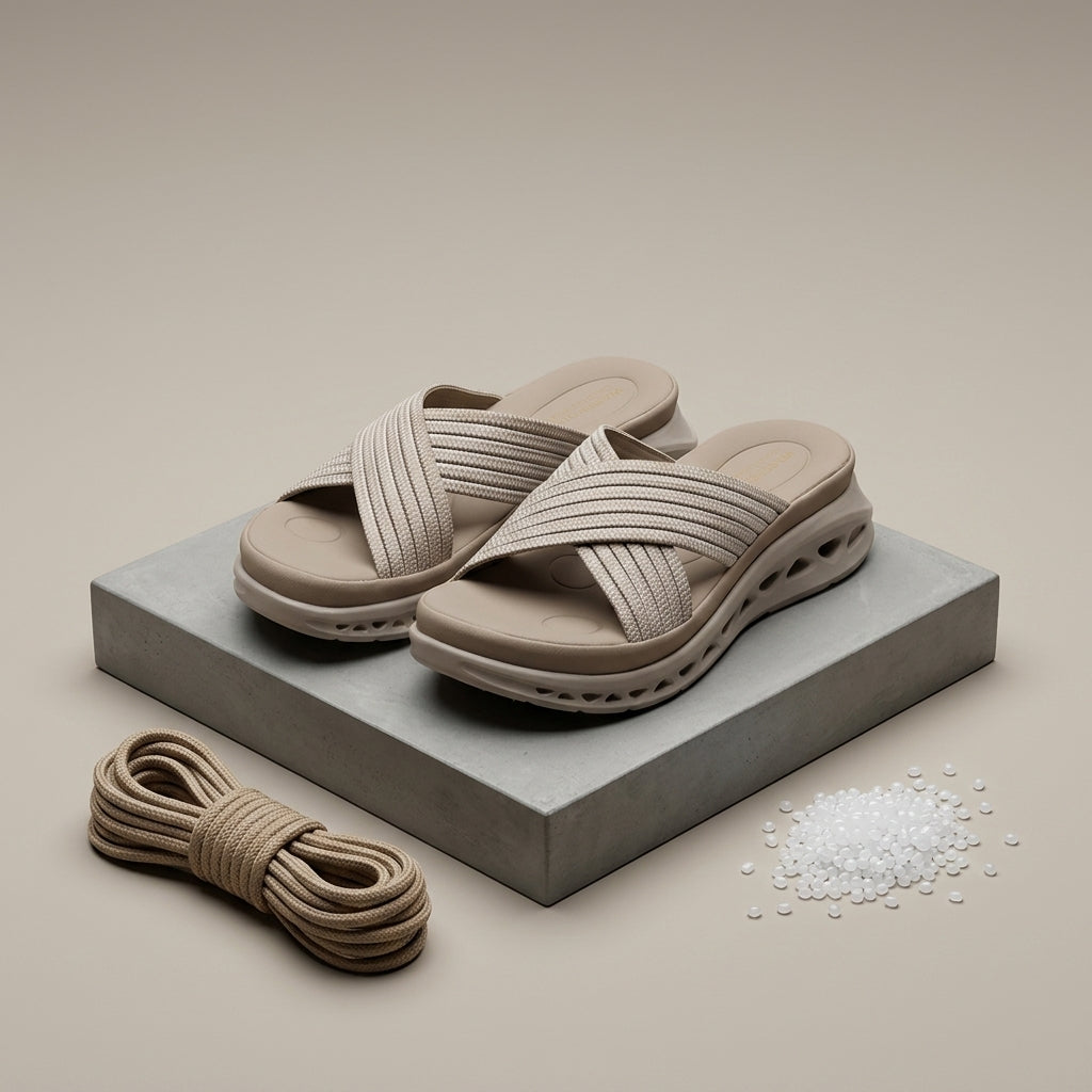 Cross-Strap Slides for Women with Comfort Sole