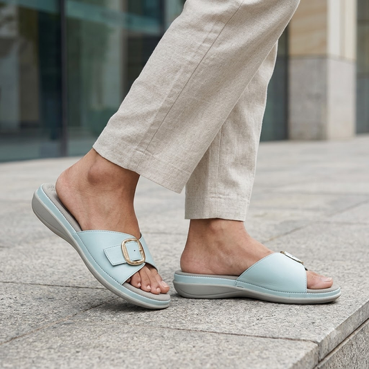 Comfortable Flats for Women with Gold Buckle