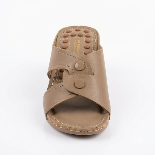 Cross-Strap Comfort Wedge Slides for Women with Massage Footbed