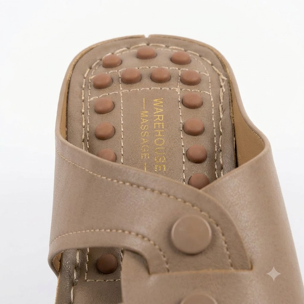 Cross-Strap Comfort Wedge Slides for Women with Massage Footbed