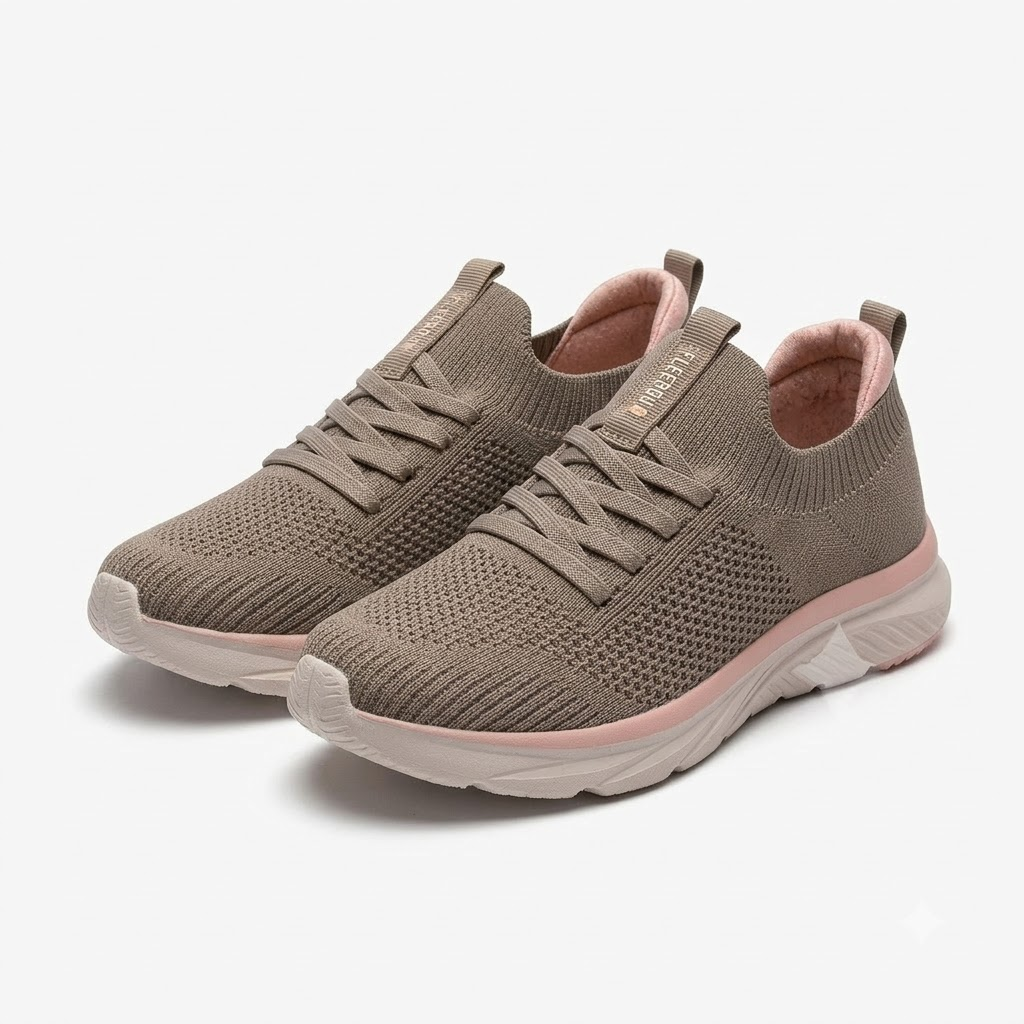 Knit Casual Shoes for Women with Cushioned Sole