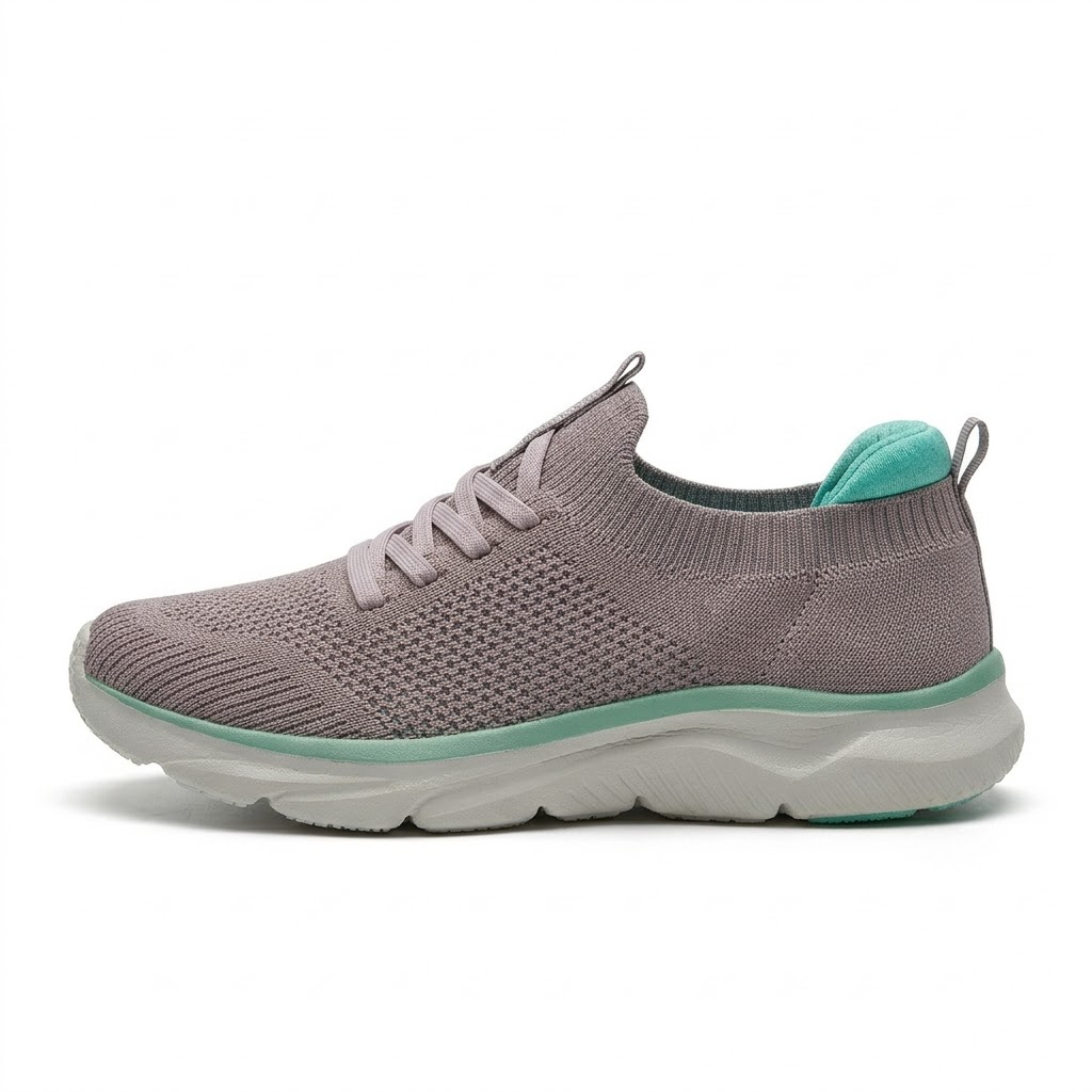Knit Casual Shoes for Women with Cushioned Sole