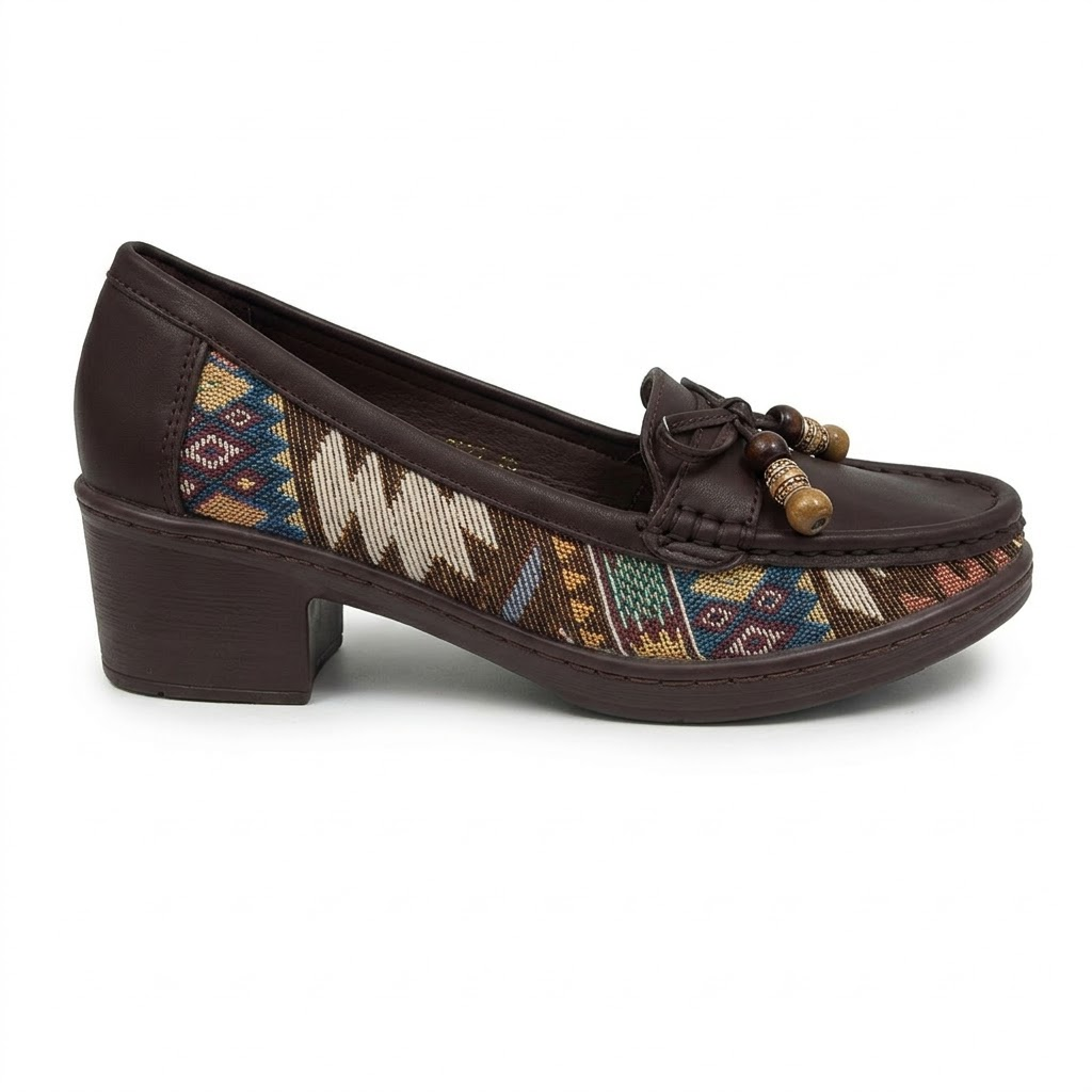 2606  Fashion Fabric Loafers for Women with Bead Detailing Bow