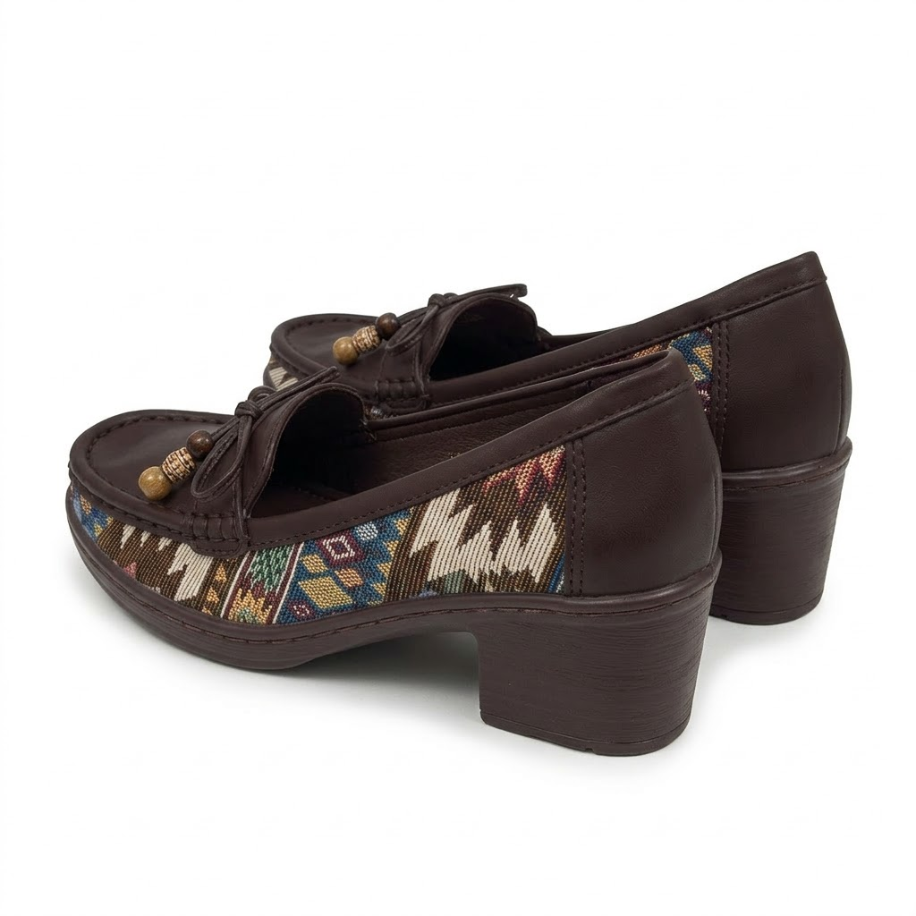 2606  Fashion Fabric Loafers for Women with Bead Detailing Bow