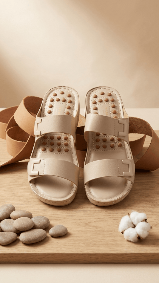 Double Strap Acupressure Wedge Sandals for Women